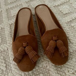 Tory Burch Tassel Suede Mule Slipper